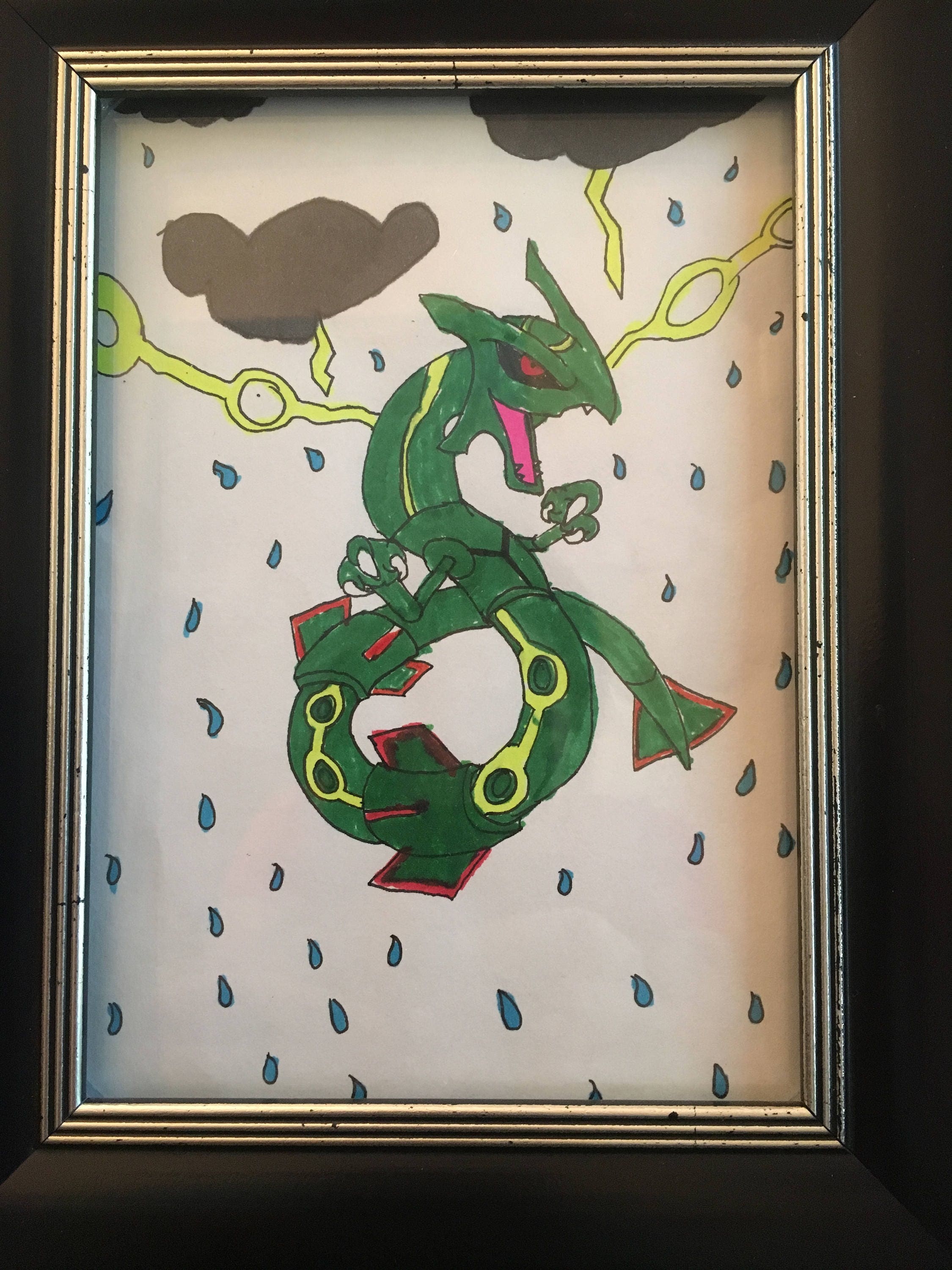 11x14 print of Yveltal and Mega Rayquaza