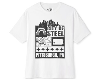 City of Steel Pittsburgh PA Tee | Skyline Bridge Vintage Graphic