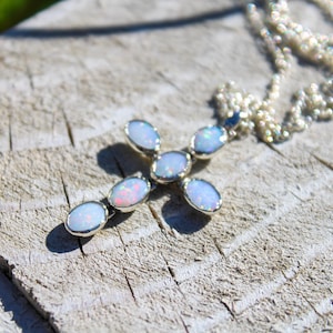Opal Cross Necklace