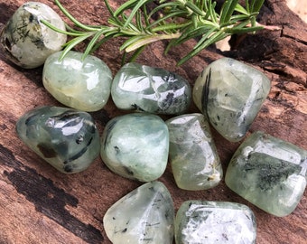 Tumbled Prehnite Stone, Metaphysical Crystals for Chakra Healing, Green Prehnite Crystal, Healing Stone, Rock Crystal Mineral Specimen