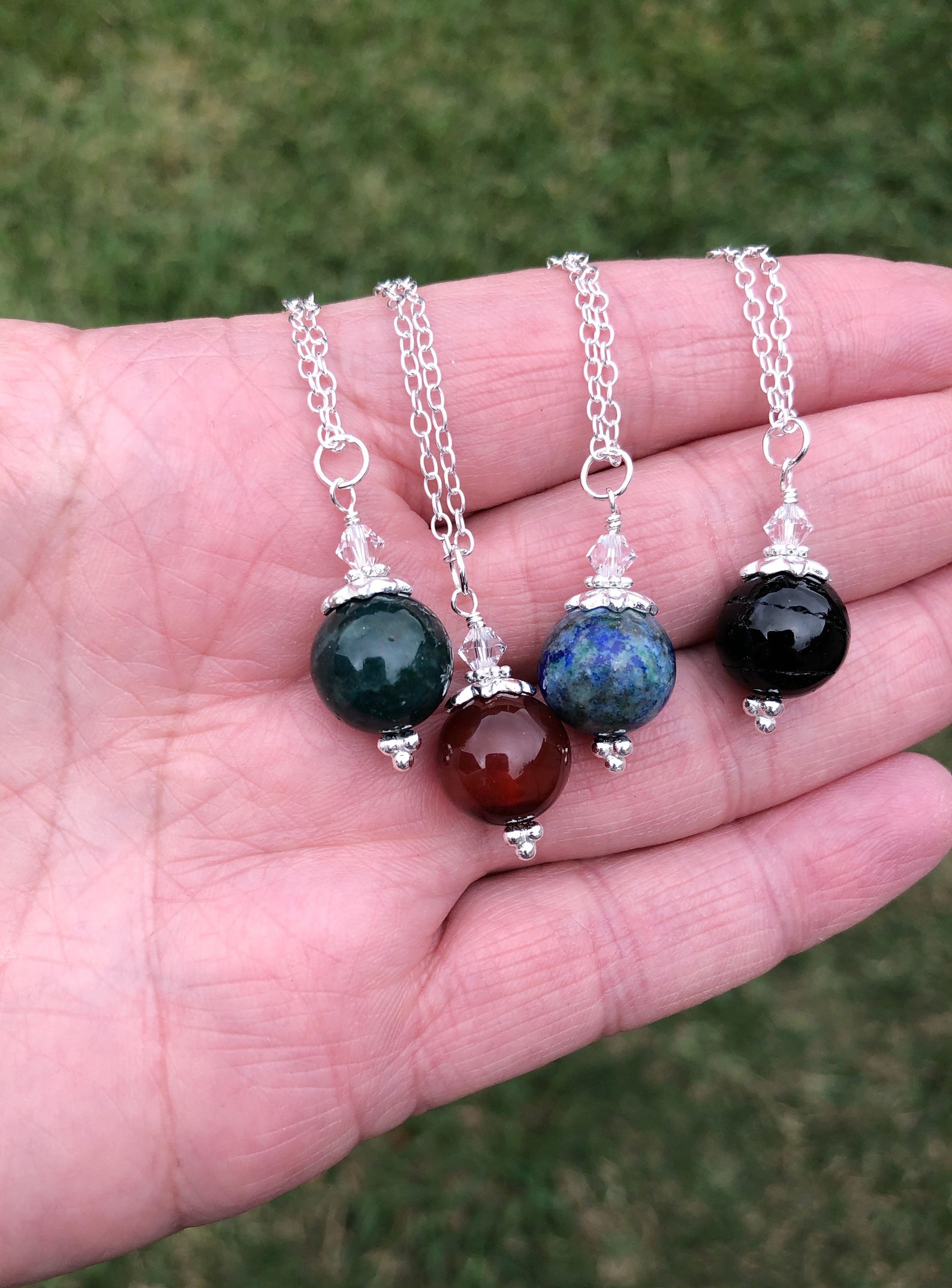 Crystal Pendulum Pendant Necklace Dainty Pendulum Necklace Etsy