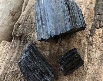 Raw Black Tourmaline Crystal, Metaphysical Protection Crystals for Chakra Healing, Black Tourmaline Crystal Specimen, Healing Crystals