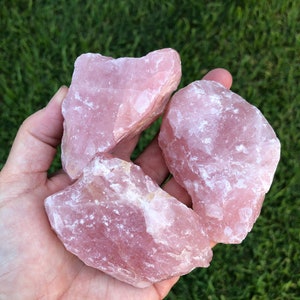 Raw Rose Quartz Metaphysical Protection Crystals for Spiritual Chakra Healing, Raw Pink Rose Quartz Crystal Represents Love and Fertility image 7