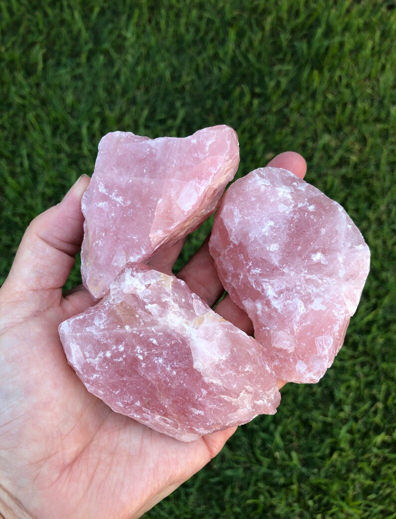 Raw Rose Quartz Metaphysical Protection Crystals for Spiritual Chakra Healing, Raw Pink Rose Quartz Crystal Represents Love and Fertility image 7