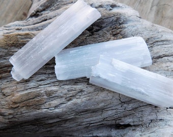 Raw Selenite Metaphysical Protection Crystals for Spiritual Chakra Healing, Raw Selenite Crystal, Selenite wand, Butternut Crystal Shop