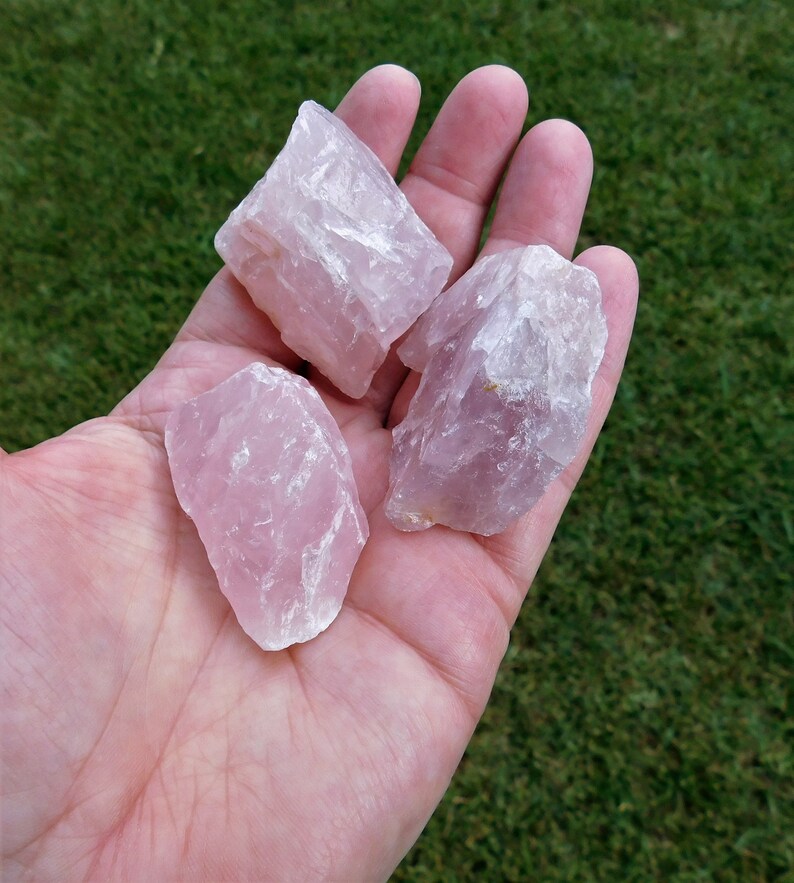 Raw Rose Quartz Metaphysical Protection Crystals for Spiritual Chakra Healing, Raw Pink Rose Quartz Crystal Represents Love and Fertility image 2