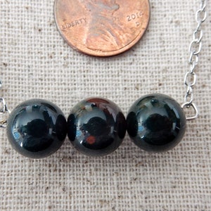 Bloodstone Necklace, Bloodstone Bar Necklace, Triple bead bloodstone necklace, Crystal Energy Healing Necklace imagem 6