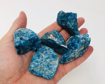 Raw Apatite mineral specimen, Blue Crystal Healing Stone, Blue Throat Chakra Metaphysical Mediation Stone, Butternut Crystal Shop