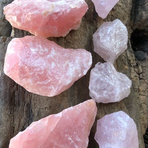 Raw Rose Quartz Metaphysical Protection Crystals for Spiritual Chakra Healing, Raw Pink Rose Quartz Crystal Represents Love and Fertility image 1