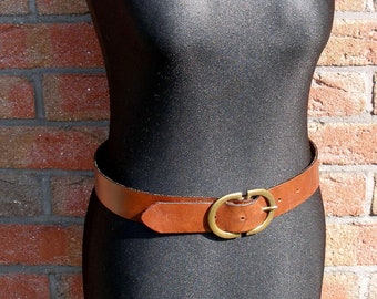 Women's Leather Waist Belt Brown distressed leather belt | Etsy