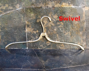 swivel brass wedding dress hanger, brass wedding dress hangers, vintage brass clothes hangers, old vintage brass hanger, brass hanger