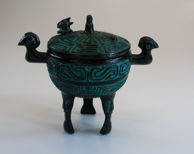 1960's James Mont Style Aztec/mayan Verdigris Bronze Patinated Incense ...