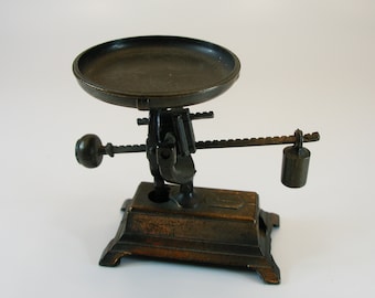 Scale Pencil Sharpener, Vintage Die Cast Miniature, Antique Style Metal Sharpener Miniature, Solid Metal