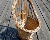 Vintage Straw Rack, Wall Flower Pot Holder, Planters Holder, Straw Wicker Planters Holder, Shabby Chic Wall Mounted, Rustic Straw Home Decor