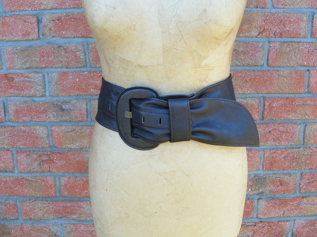 Wide Leather Beltwomans Beltbrown Leather Beltvintage Hip Beltwomen