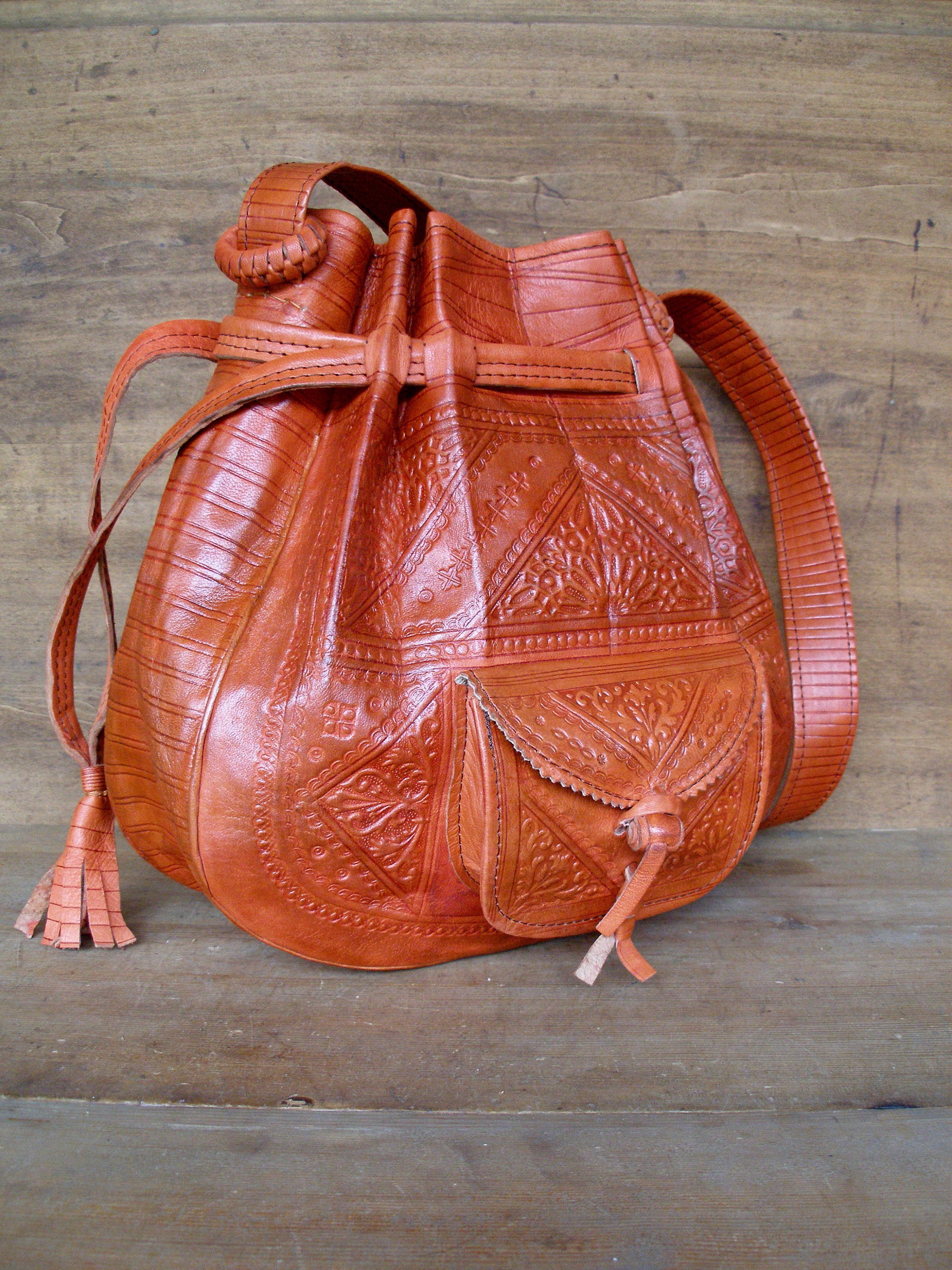 boho leather purse