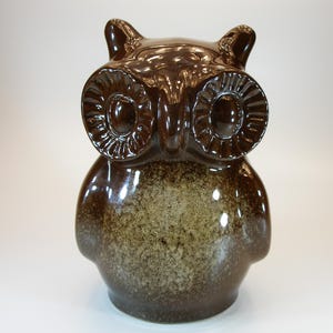 Midcentury Owl Bank Larger Ceramic Owl Money Bank, Vintage Home Decor