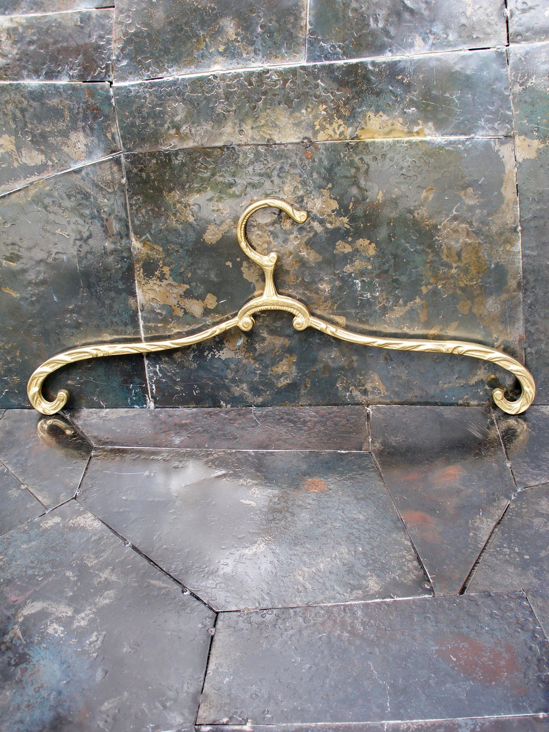 Brass Hanger, Brass Clothes Hangers, Wedding, Antique Brass Bridal