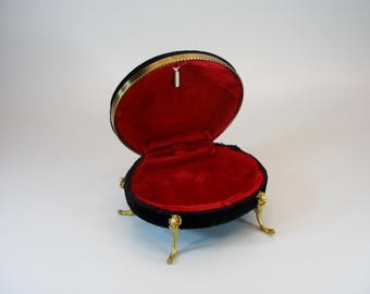 Antique Velvet Jewelry Storage Box Vintage Box Trinket Jewelry Ring Box Home décor 1900s