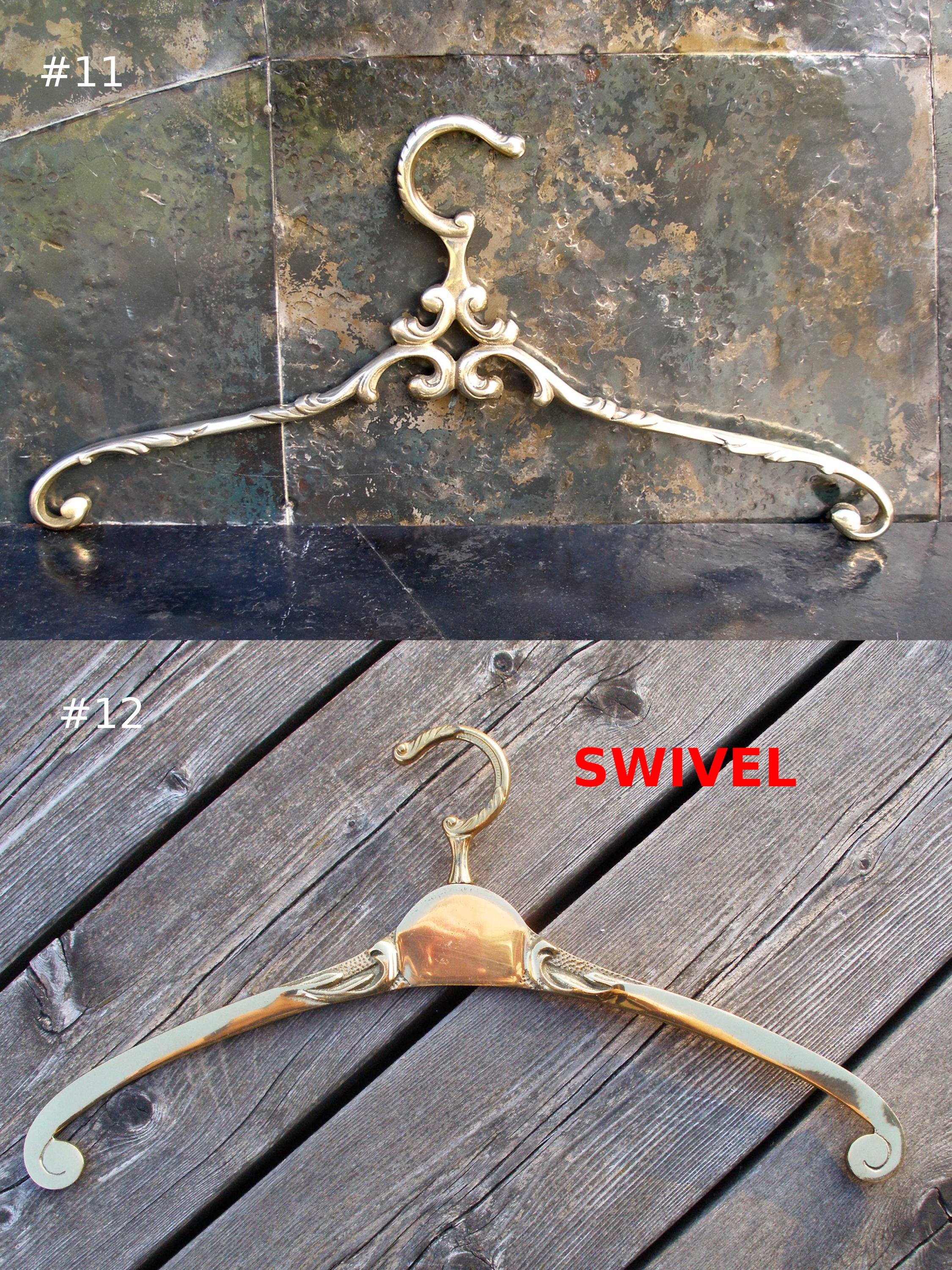 vintage brass wedding dress hanger-antique bridal hangers-old brass hangers-vintage brass coat hanger-brass clothes hangers-wardrobe