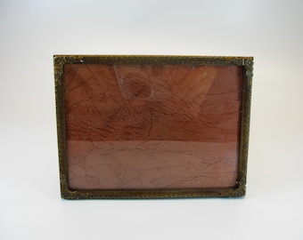Old brass picture frame, Ornate brass frame, Vintage brass photo midi frame with convex glass,  Picture, Photo frame, Home décor