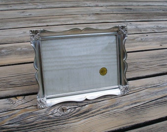 Vintage Picture Frame with Convex Glass-Vintage 70s Photo Frame-Ornate Silver Picture Frame-Wedding Photo Frame-Home Décor Frame