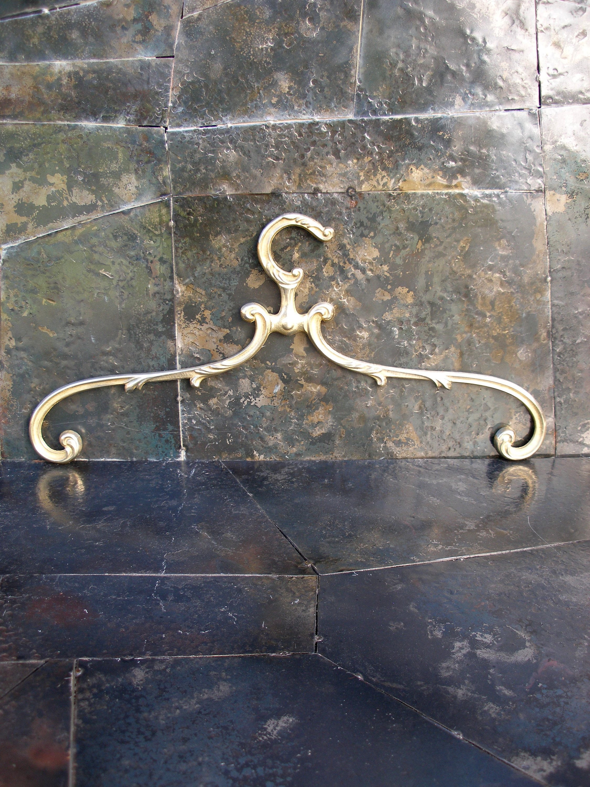Decorative Wooden Dress Hanger (Walnut/Brass) main image 1