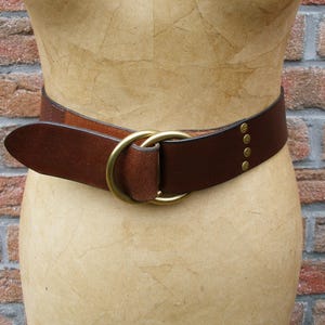 RALPH LAUREN Brown Leather Belt-wide Leather Belt-vintage 