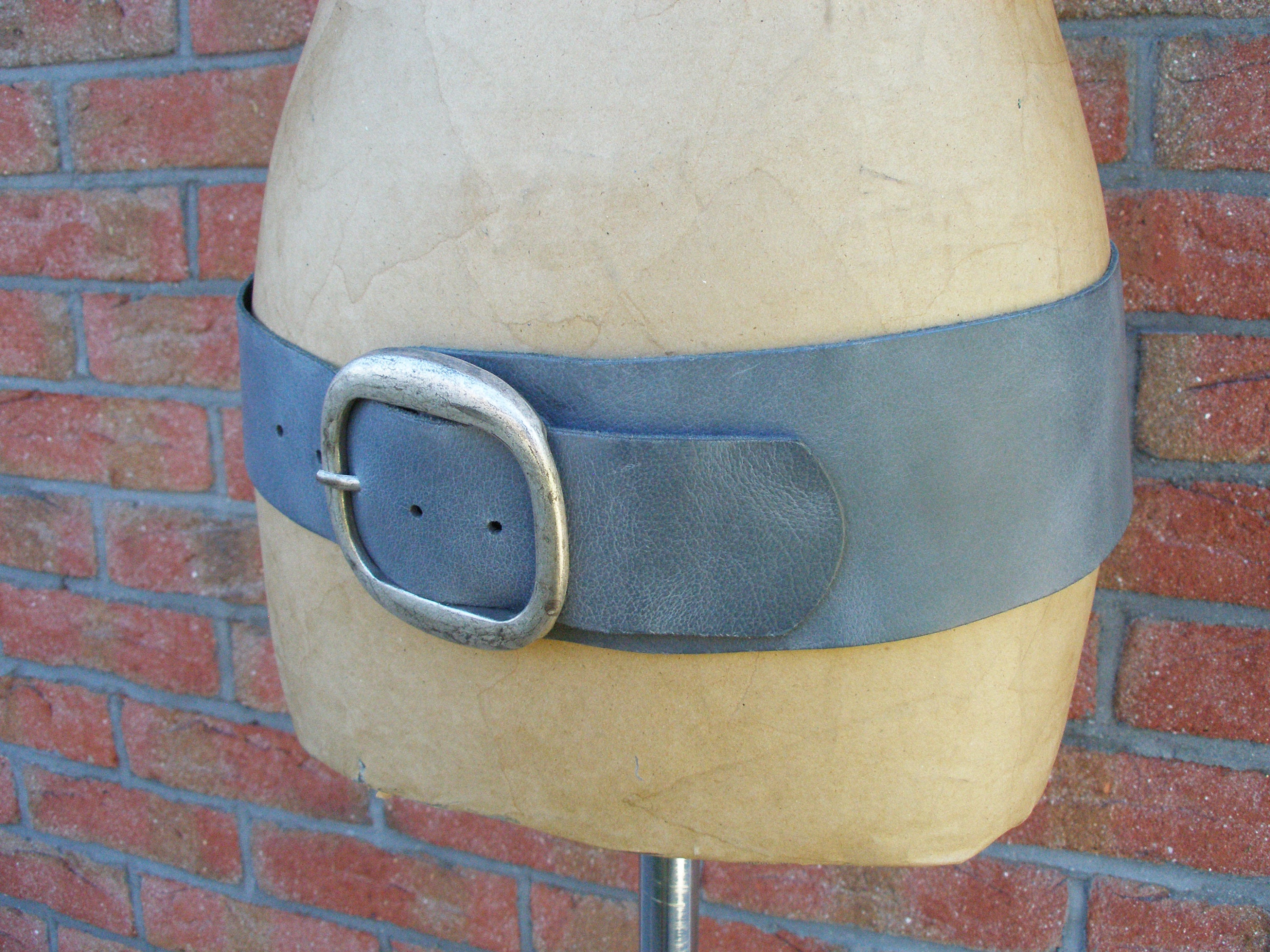 Wide Leather Belt-hip Belt-leather Belt-vintage Grey Leather - Etsy