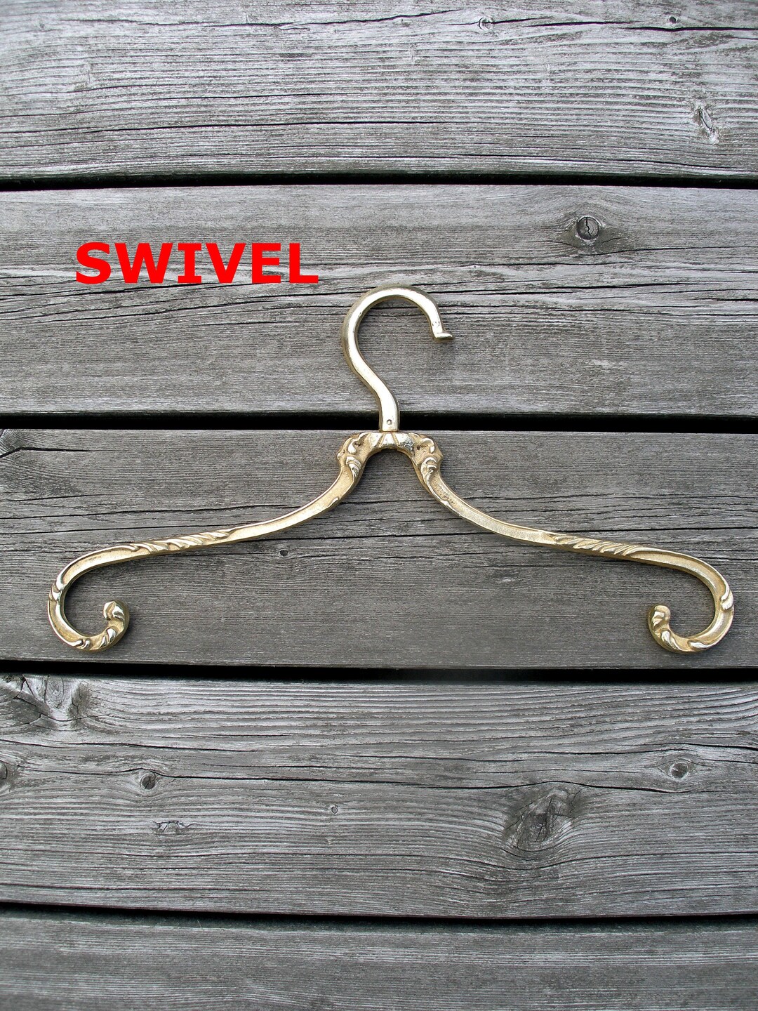 Vintage Swivel Brass Clothes Hangers, Old Vintage Brass Hanger, Brass Coat Hanger, Antique Brass