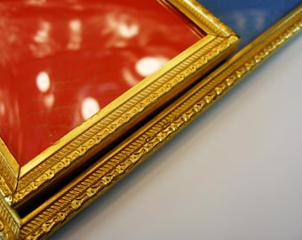 Brass picture frames, 2pcs Vintage 50’s brass photo frame, Ornate brass frame, Convex glass photo frame, Home décor, Antique photo frames