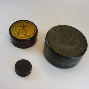 ヴィンテージボックス3個、ヴィンテージベークライトボックスPELIKAN、ベークライト2個とプラスチックボックス1個、オーガナイザー