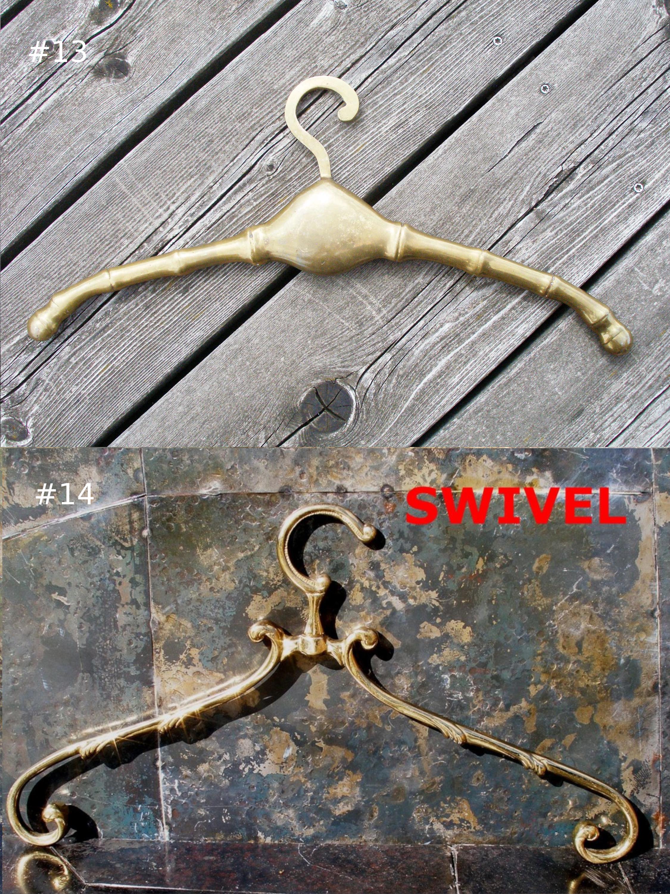 vintage brass wedding dress hanger-antique bridal hangers-old brass hangers-vintage brass coat hanger-brass clothes hangers-wardrobe