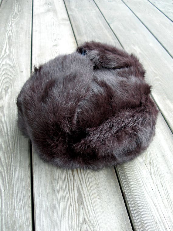 56cm Russian winter hat, vintage fur hat, vintage