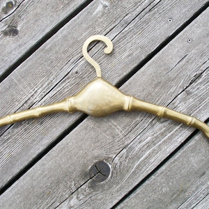 Brass bamboo dress hanger, vintage brass clothes hanger, antique brass bamboo hanger, old vintage brass hanger, brass coat hanger