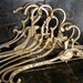 vintage brass wedding dress hanger-antique bridal hangers-old brass hangers-vintage brass coat hanger-brass clothes hangers-wardrobe 
