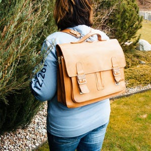 Sac à dos en cuir-Cartable en cuir vintage-Cartable-Sac à main en cuir vintage-Sac à dos pour ordinateur portable-Porte-documents en cuir