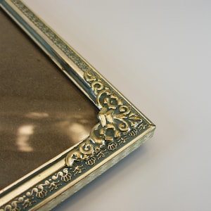 Vintage ornate silver frame with glass, square small ornate metal photo frame, silver metal frame, wedding photo frame, home décor