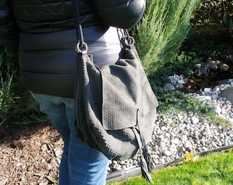 Sac fourre-tout vintage en cuir marron, sac à main Market de FRENCH CONNECTION