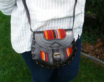 Torebka na ramię ze skóry tłoczonej w stylu vintage, torba na ramię w stylu boho