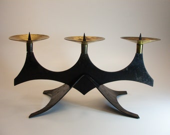 3 candles holder, Brutalist candle stand, Modern candle holder, Candle stand, Vintage candle holder, Home décor
