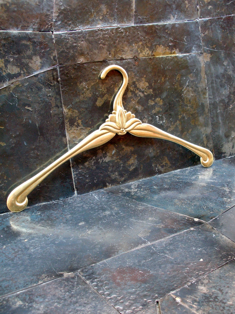 Vintage brass clothes hangers antique brass bridal hanger Etsy