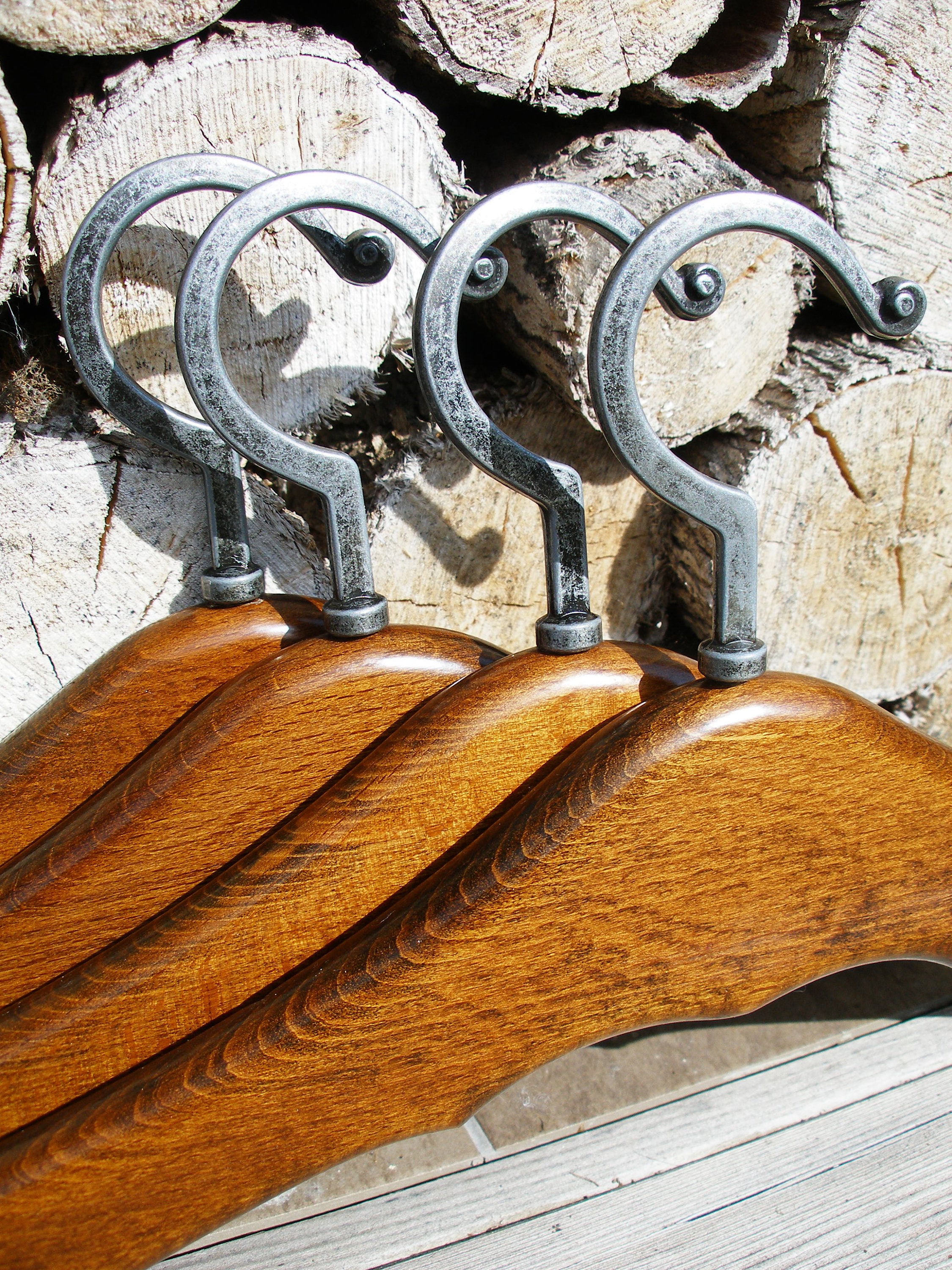 4pcs oak hangerswooden hangersecht eicheold vintage wood Etsy