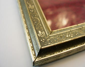 Vintage Brass Photo Midi Frame with Convex Glass, Brass Picture Frame, Ornate Brass Frame, Picture Glass Photo Frame, Home Décor