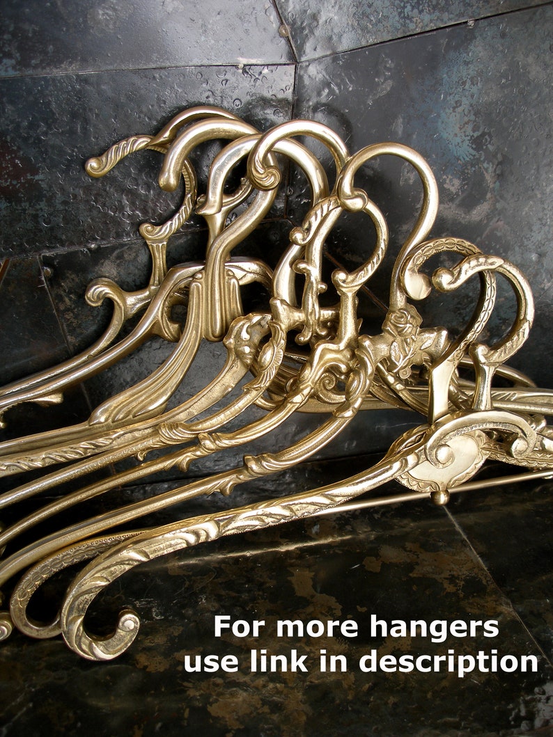 Decorative Wooden Dress Hanger (Walnut/Brass) main image 0