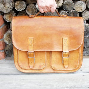 Sac à dos marron clair, porte-documents en cuir véritable, cartable en cuir vintage, cartable, sac à main en cuir vintage, sac à dos pour ordinateur portable, sac en cuir, porte-documents