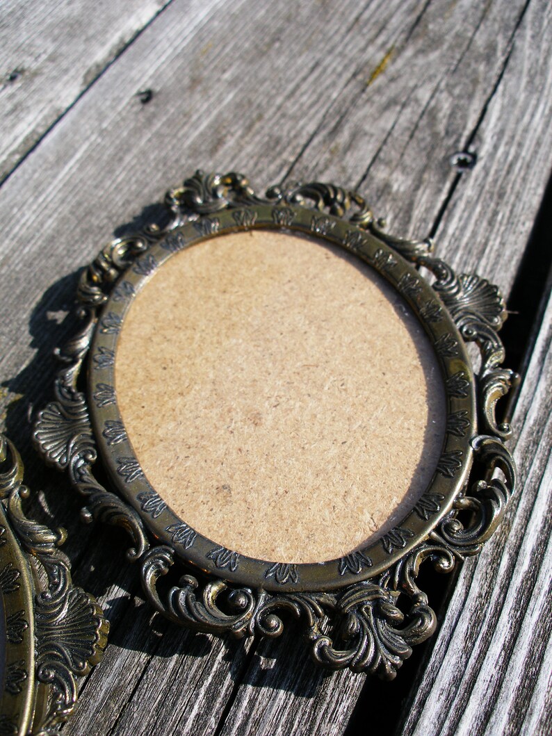Vintage 60\u2019s brass photo frame-Ornate brass frame-Brass picture frame-Vintage brass glass photo frame-Home D\u00e9cor-Housewarming Set of 2 pcs