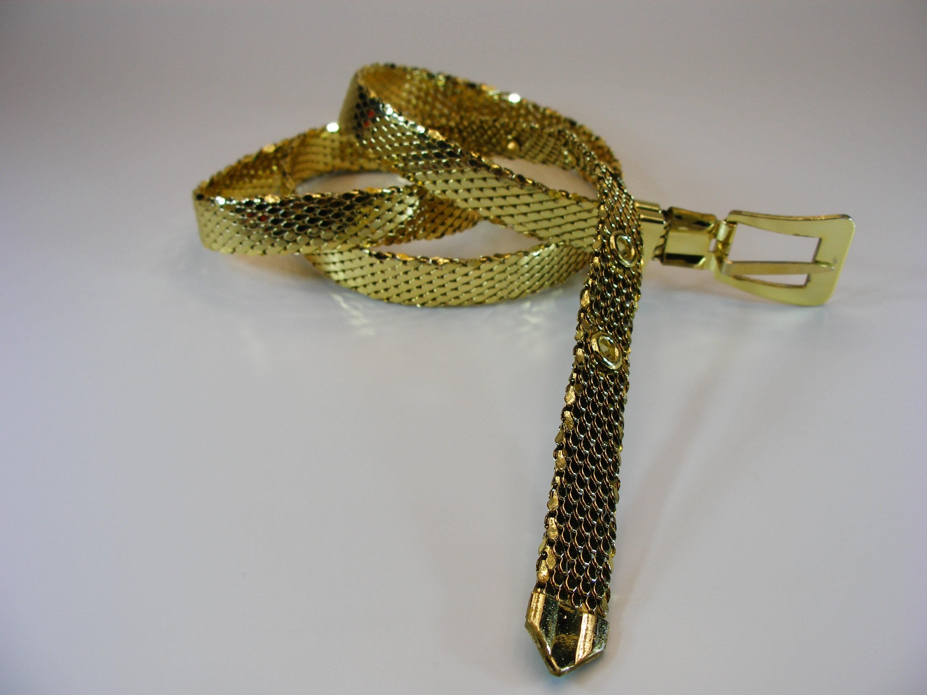 Ceinture Vintage En Simili Serpent Marron - Taille 76/85 Cm, Réversible, Occasion