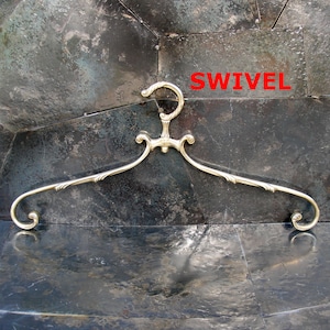 brass wedding dress hanger, vintage swivel brass clothes hangers,vintage brass hanger, brass coat hanger, antique brass  hanger