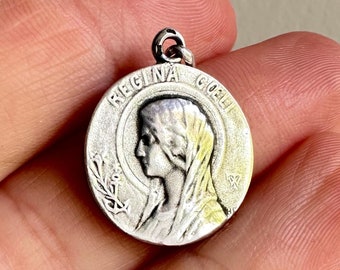 Ave Maria. Art Nouveau Emile Dropsy. Large medal medallion pendent 